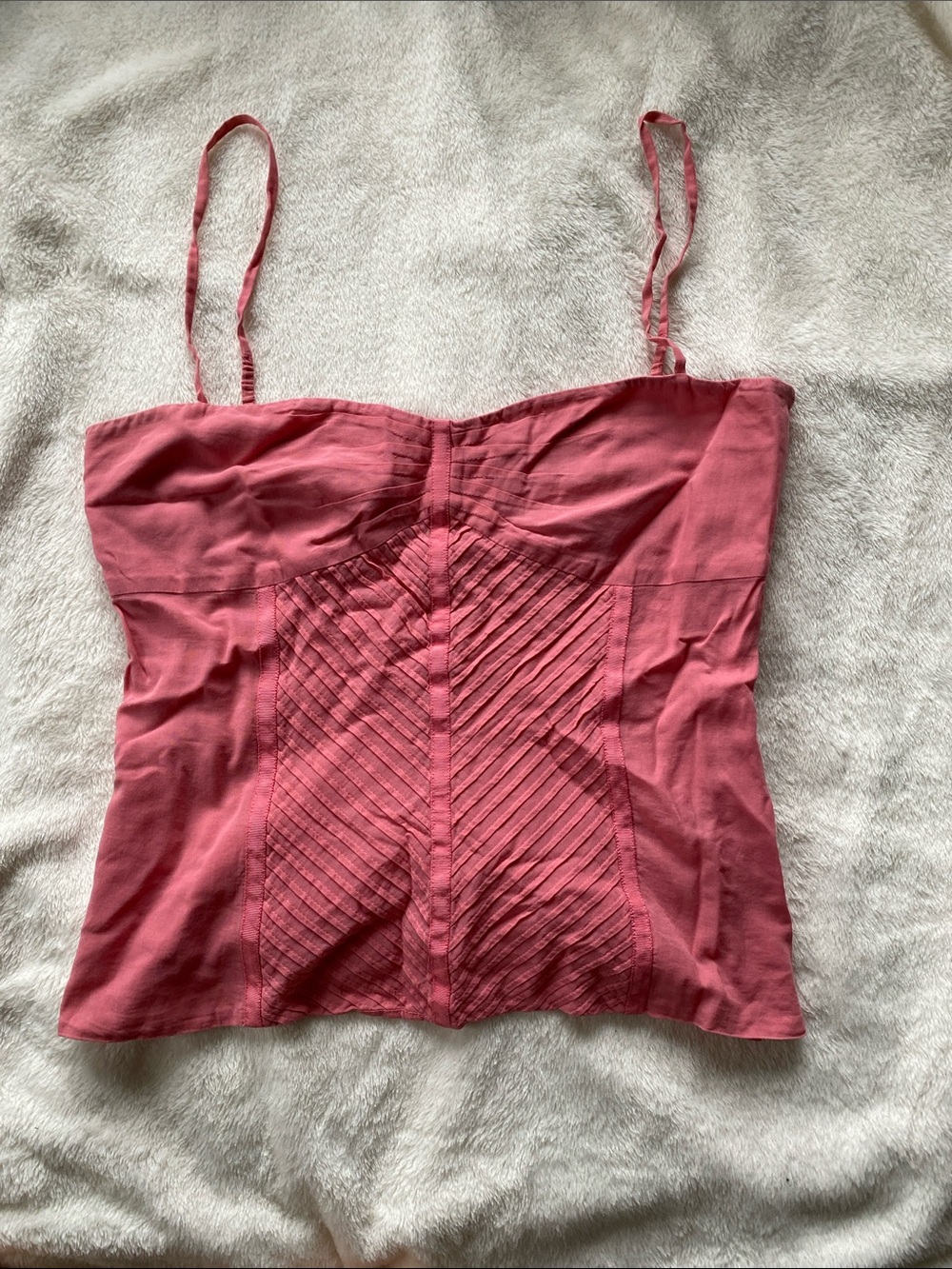 Elie Tahari Rose-Pink Pintuck Camisole